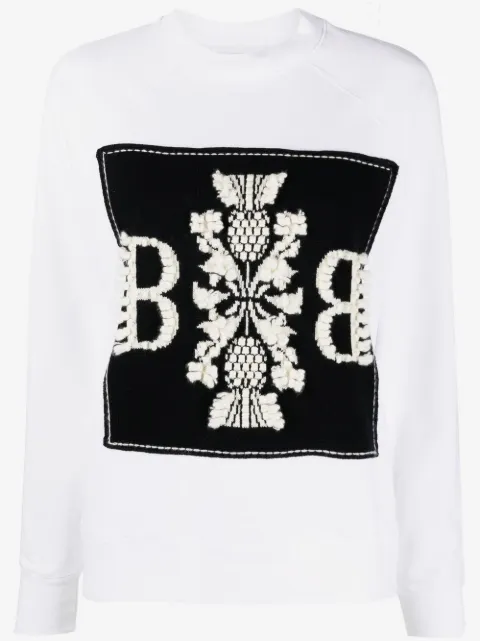 Barrie embroidered panelled sweatshirt