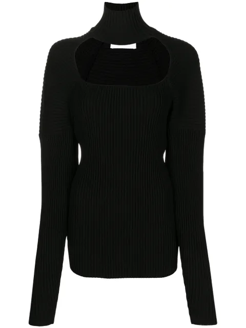 AMBUSH ribbed-knit cut-out jumper