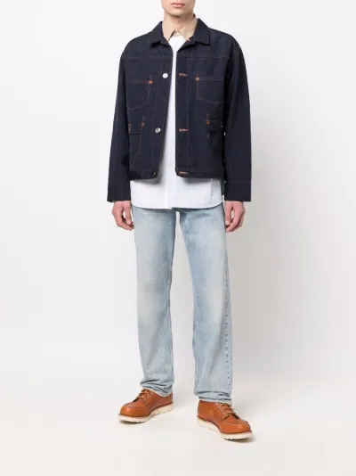 long-sleeve wool denim jacket | Junya 