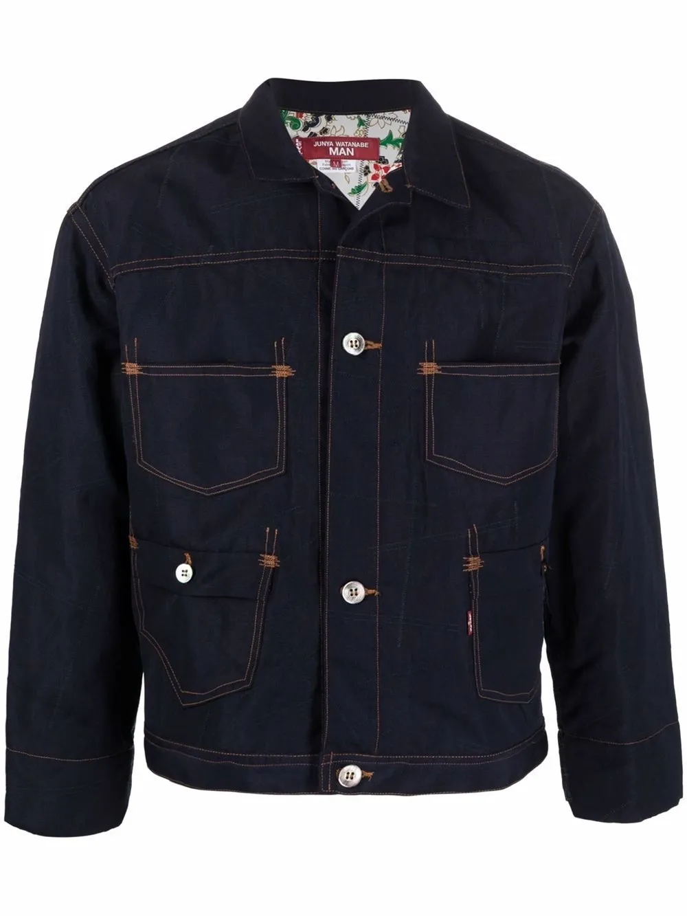 long-sleeve wool denim jacket | Junya 