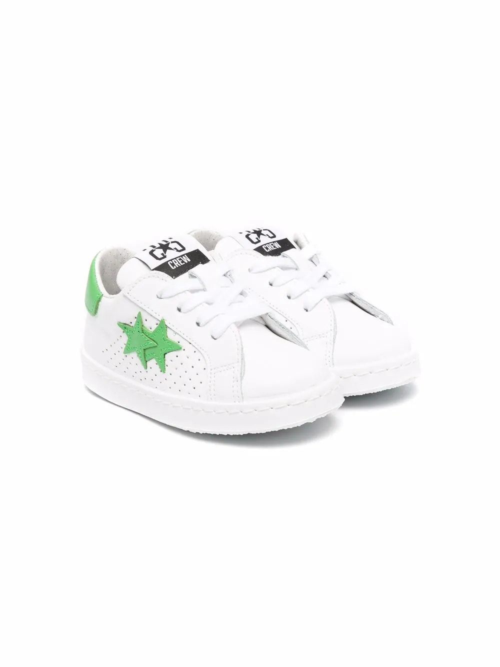 

2 Star Kids tenis bajos con parche de estrella - Blanco