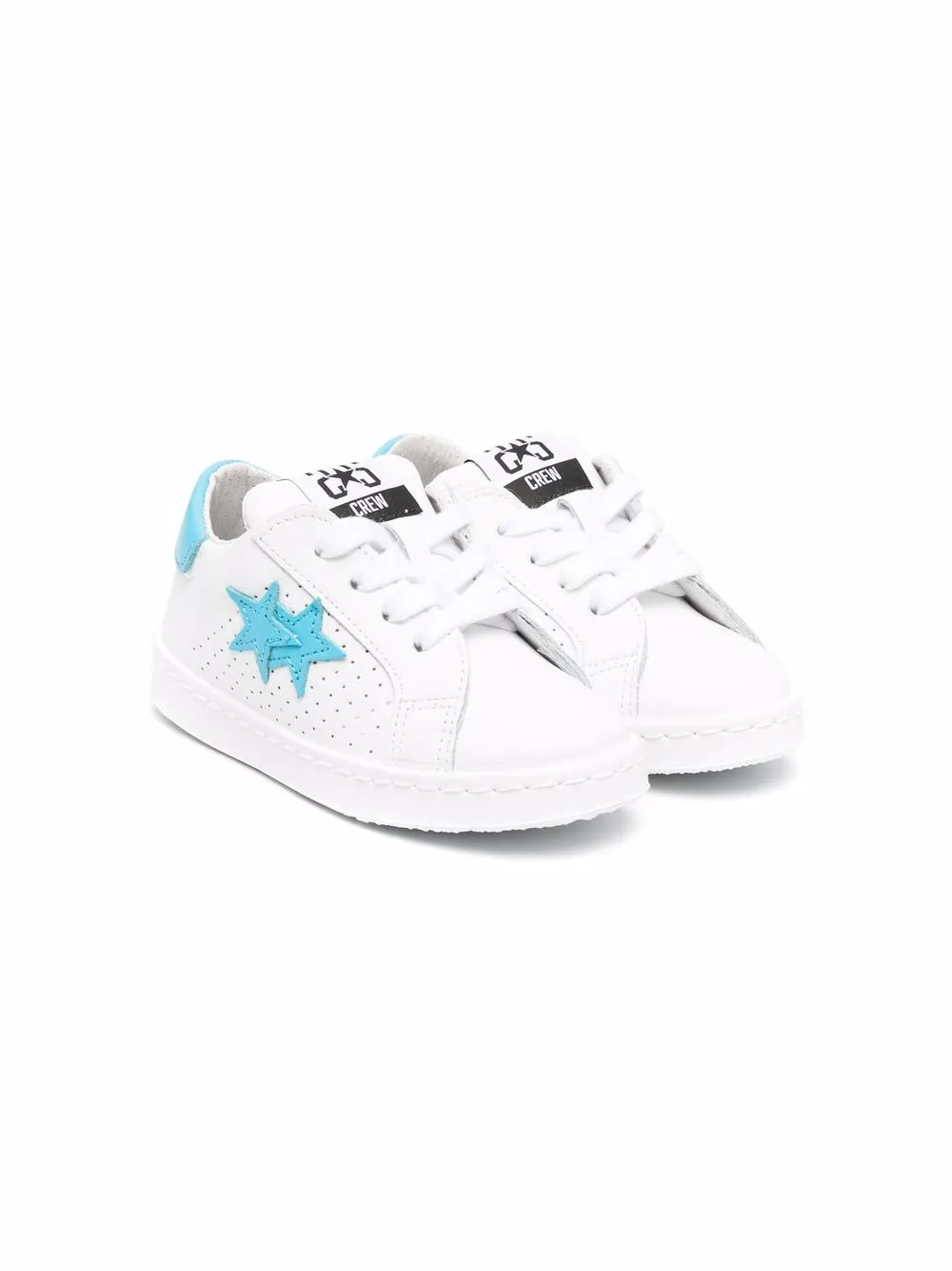 

2 Star Kids tenis bajos con parche de estrella - Blanco