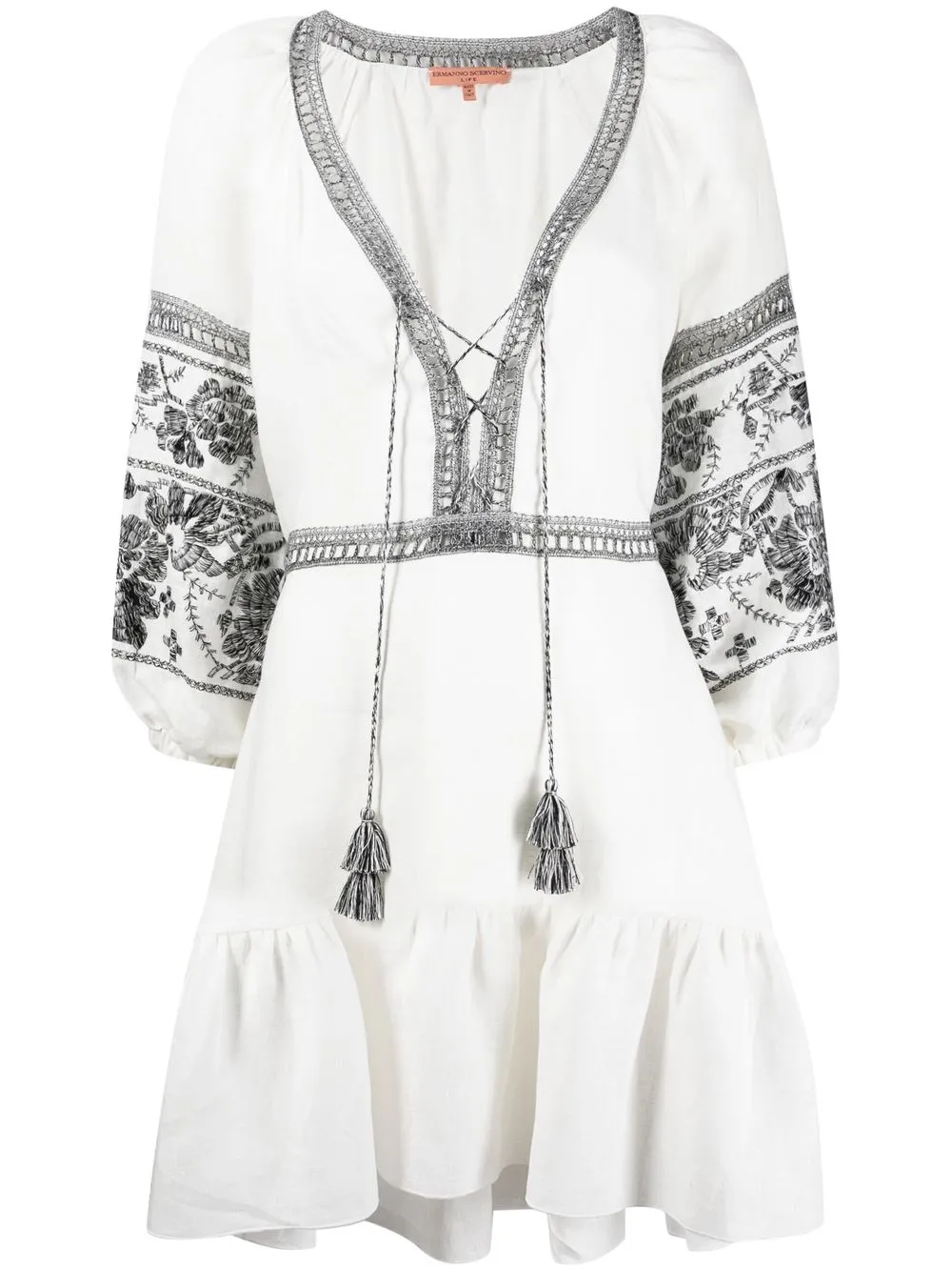 

Ermanno Scervino vestido corto bordado - Blanco