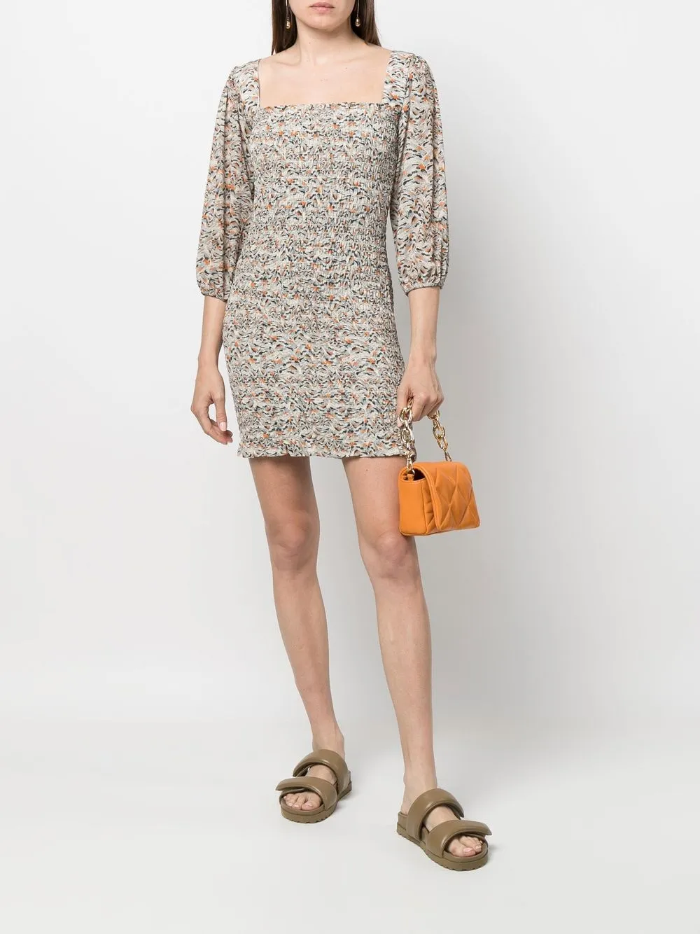 Patrizia Pepe Mini-jurk met print - Beige