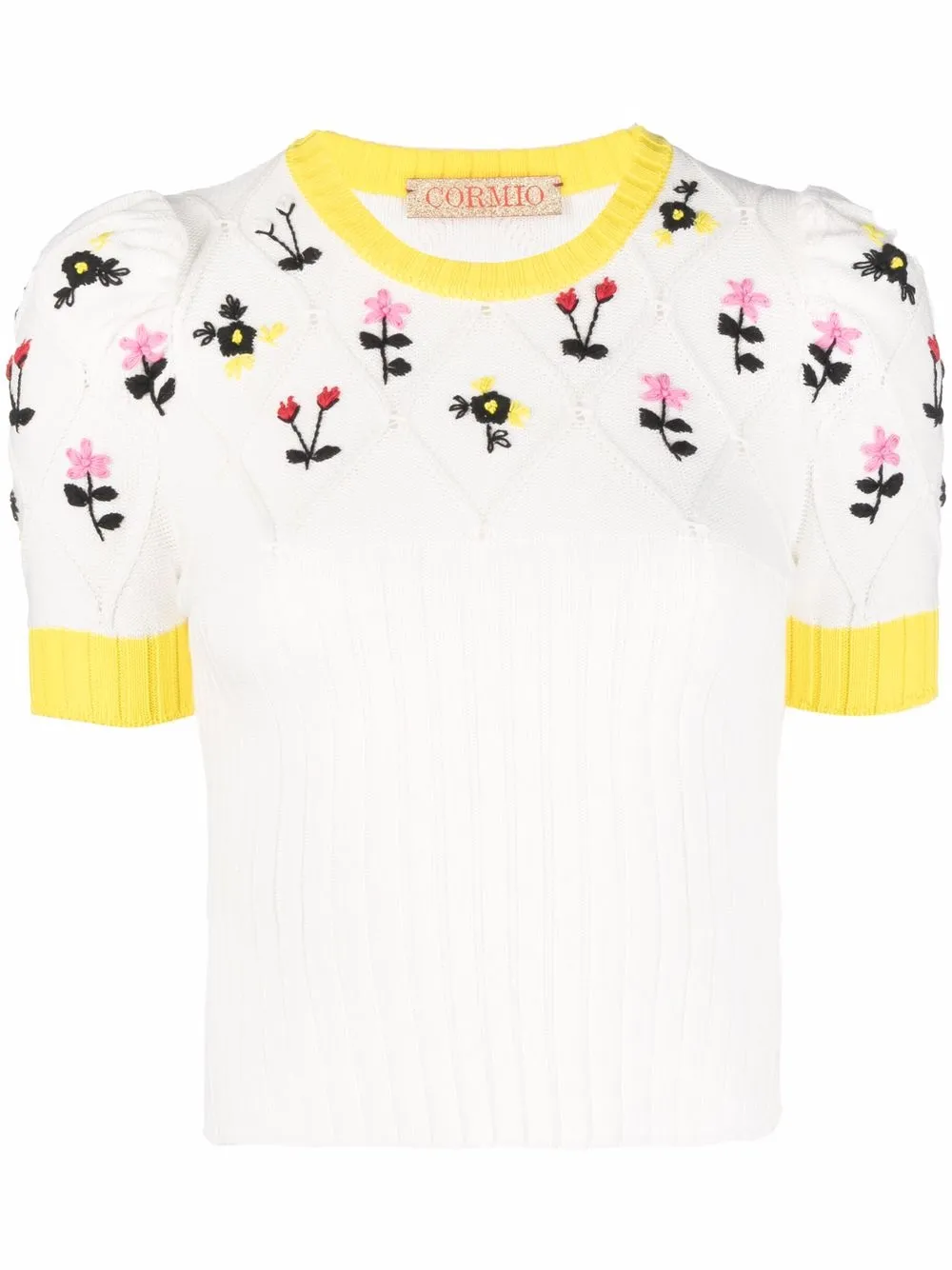 

CORMIO top con bordado floral - Blanco