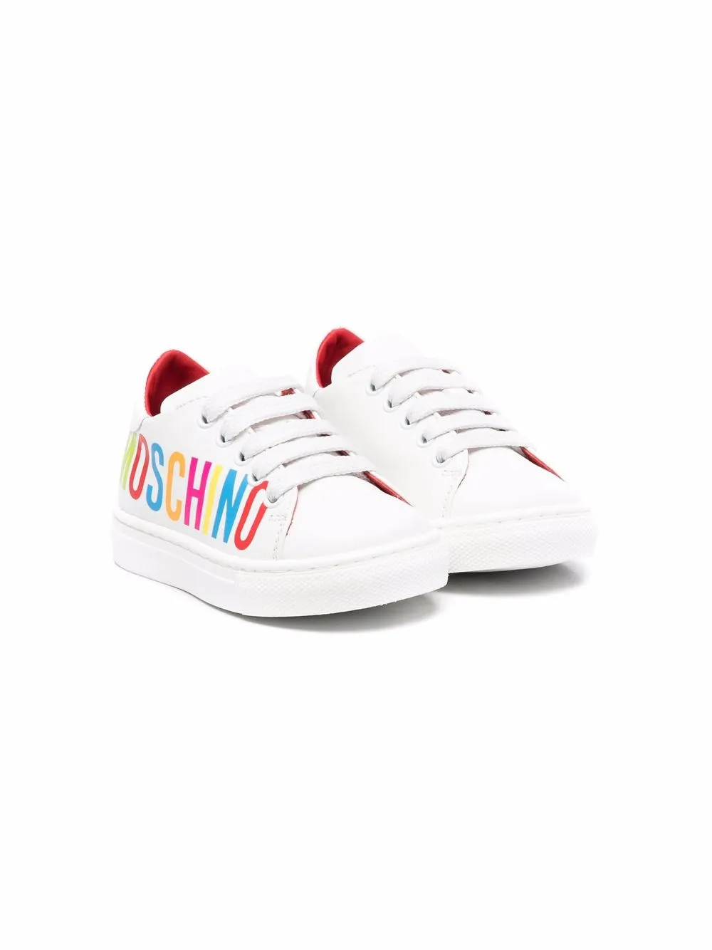 

Moschino Kids tenis con logo estampado - Blanco