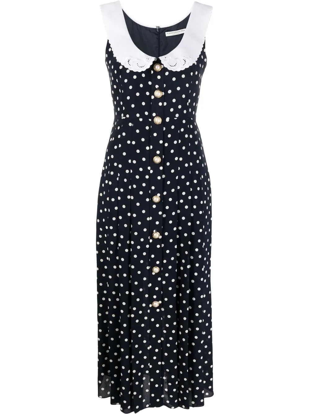 

Alessandra Rich polka dot-print sleeveless dress - Blue