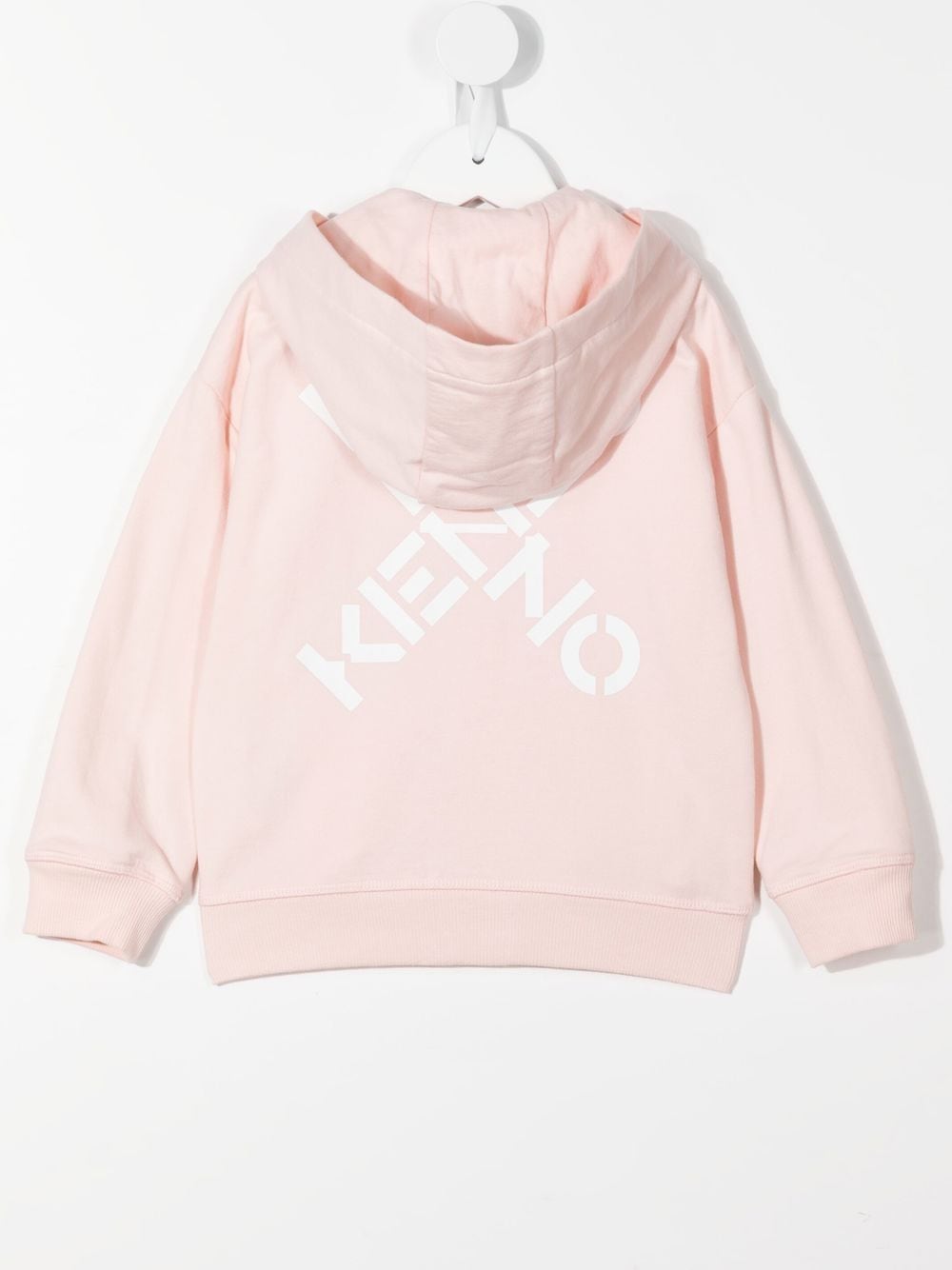 Shop Kenzo Logo-print Zipped Hoodie In Pink