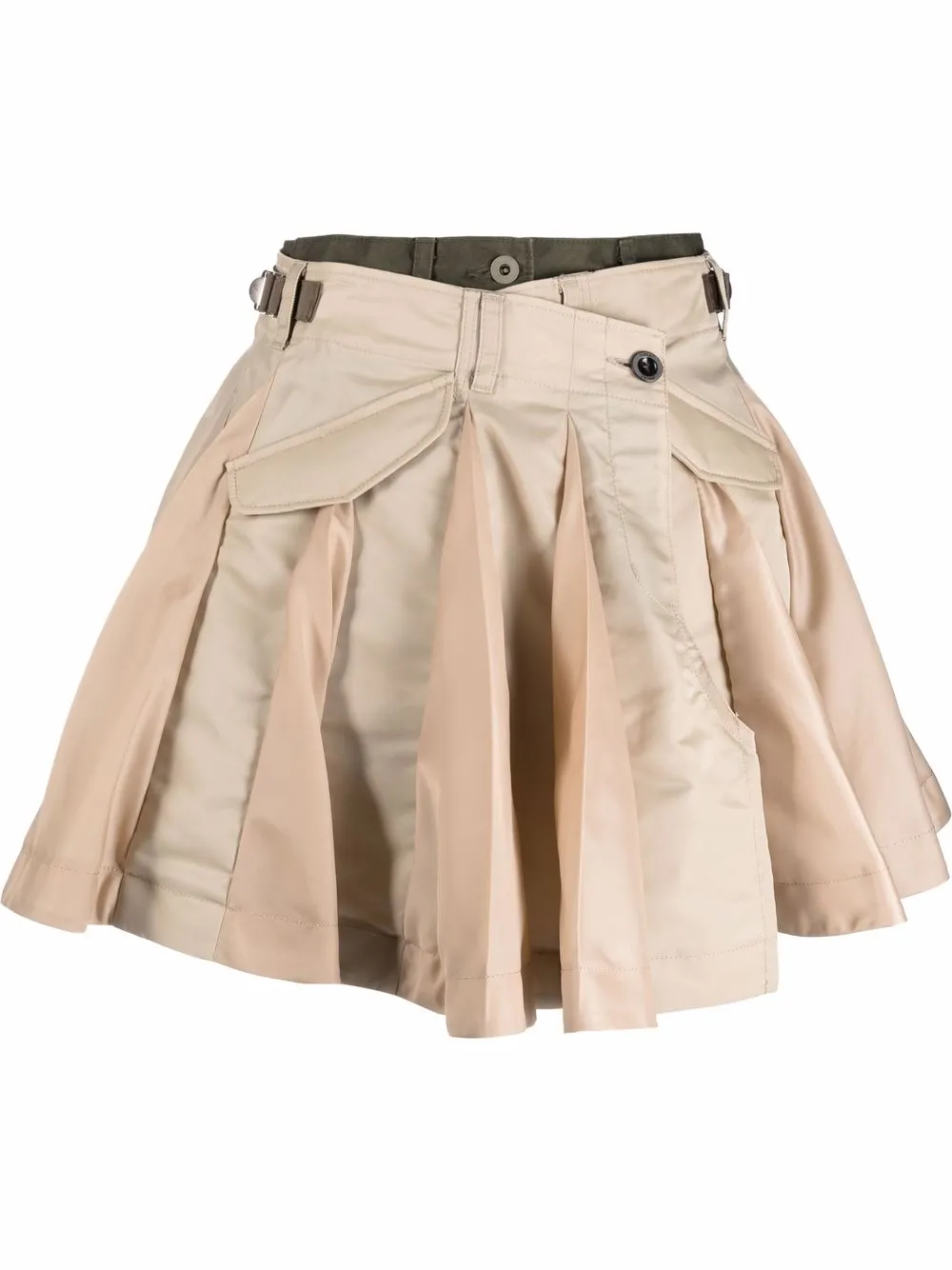 

sacai flared pleated mini skirt - Neutrals