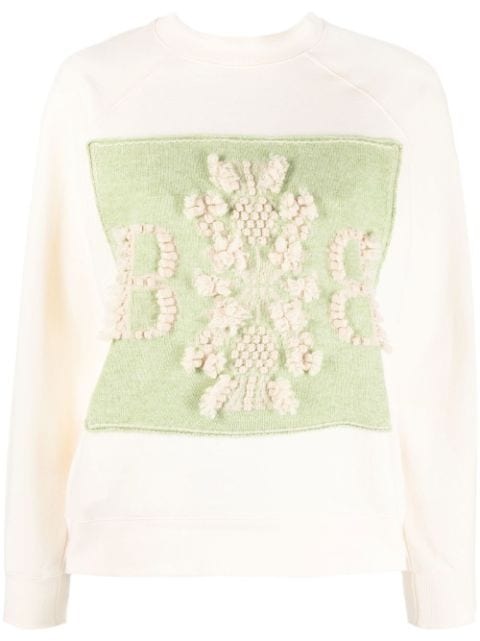 Barrie embroidered panelled sweatshirt