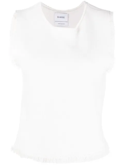 Barrie fringe-trim knitted top