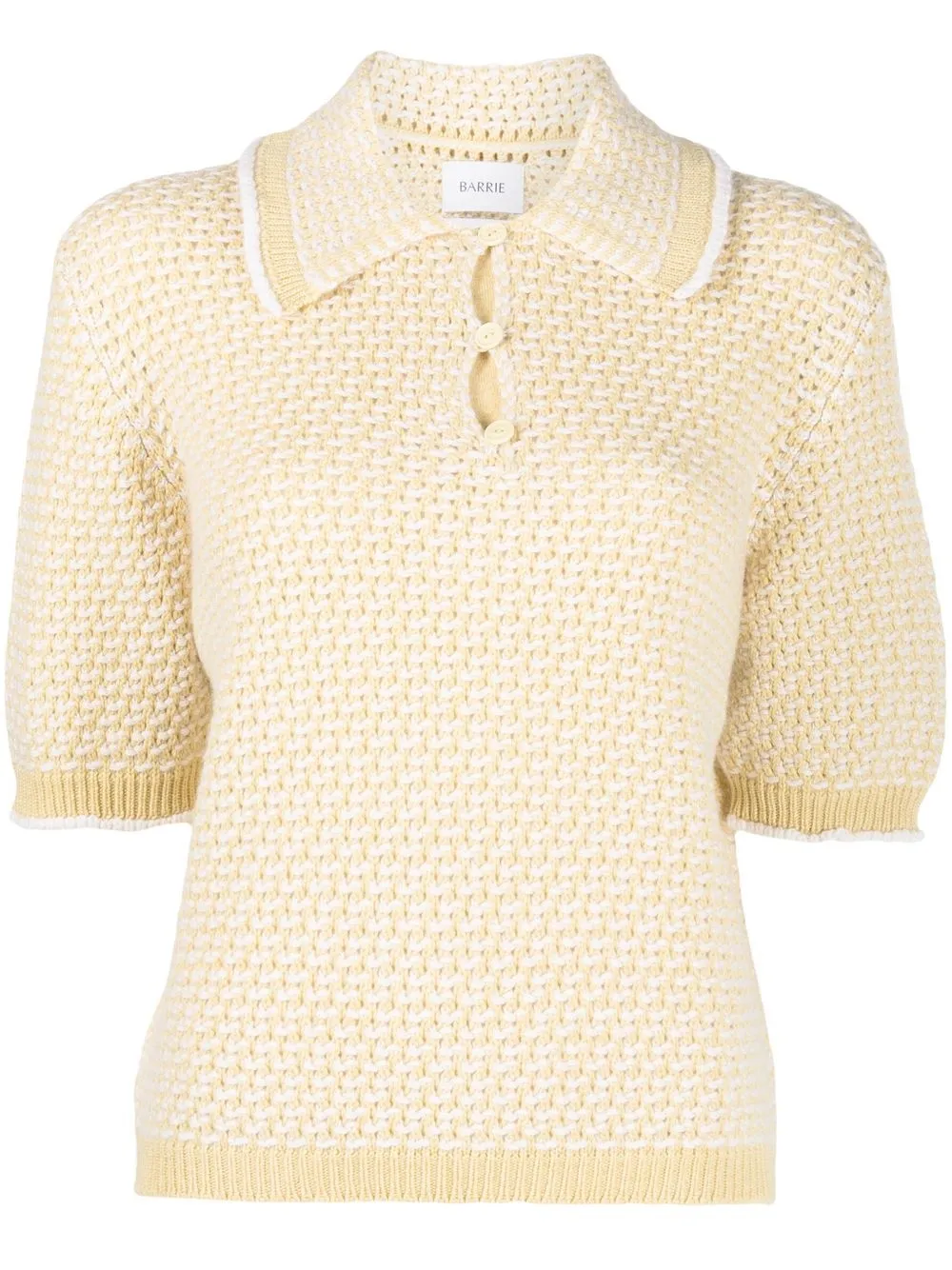 

Barrie short-sleeve crochet polo top - Yellow