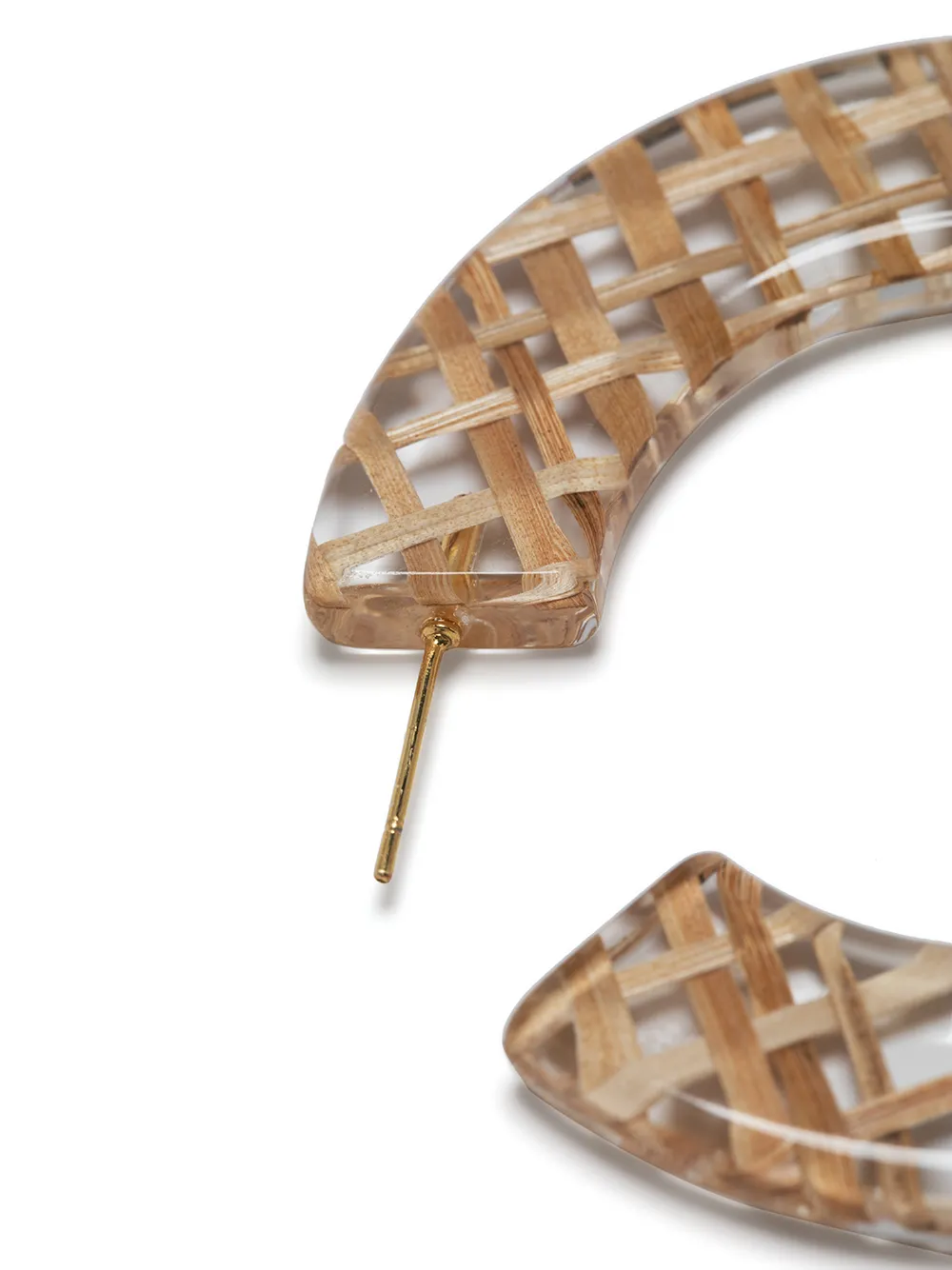 Cult Gaia Mira Wovenstraw Hoop Earrings In Brown ModeSens