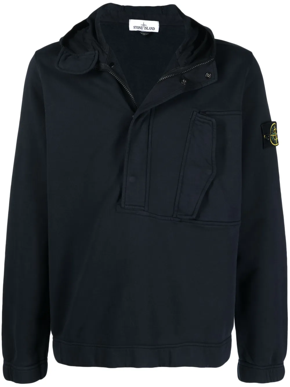 

Stone Island Compass-patch fleece hoodie - Blue