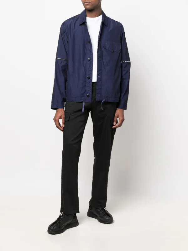 Stone Island デタッチャブルスリーブ シャツジャケット | ブルー