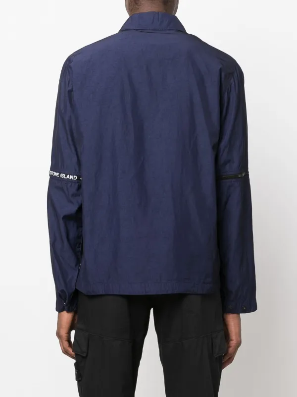 Stone Island デタッチャブルスリーブ シャツジャケット | ブルー