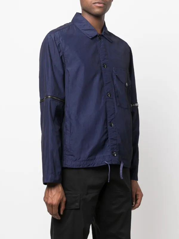 Stone Island デタッチャブルスリーブ シャツジャケット | ブルー