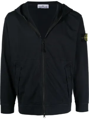 stone island zip moletom com capuz white