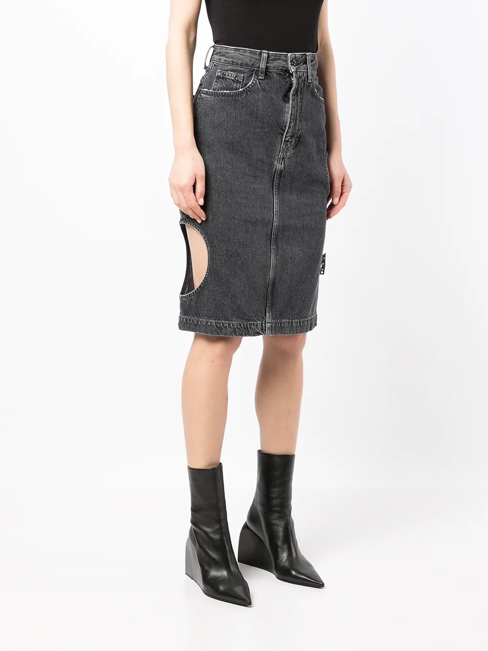  Off White Meteor Jeansrock   Blau 