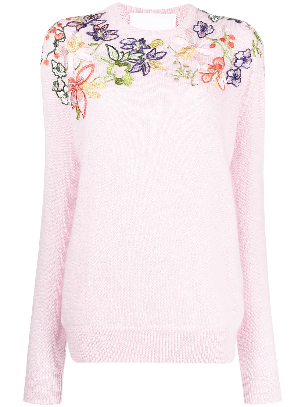 Image 1 of Costarellos floral crew-neck jumper