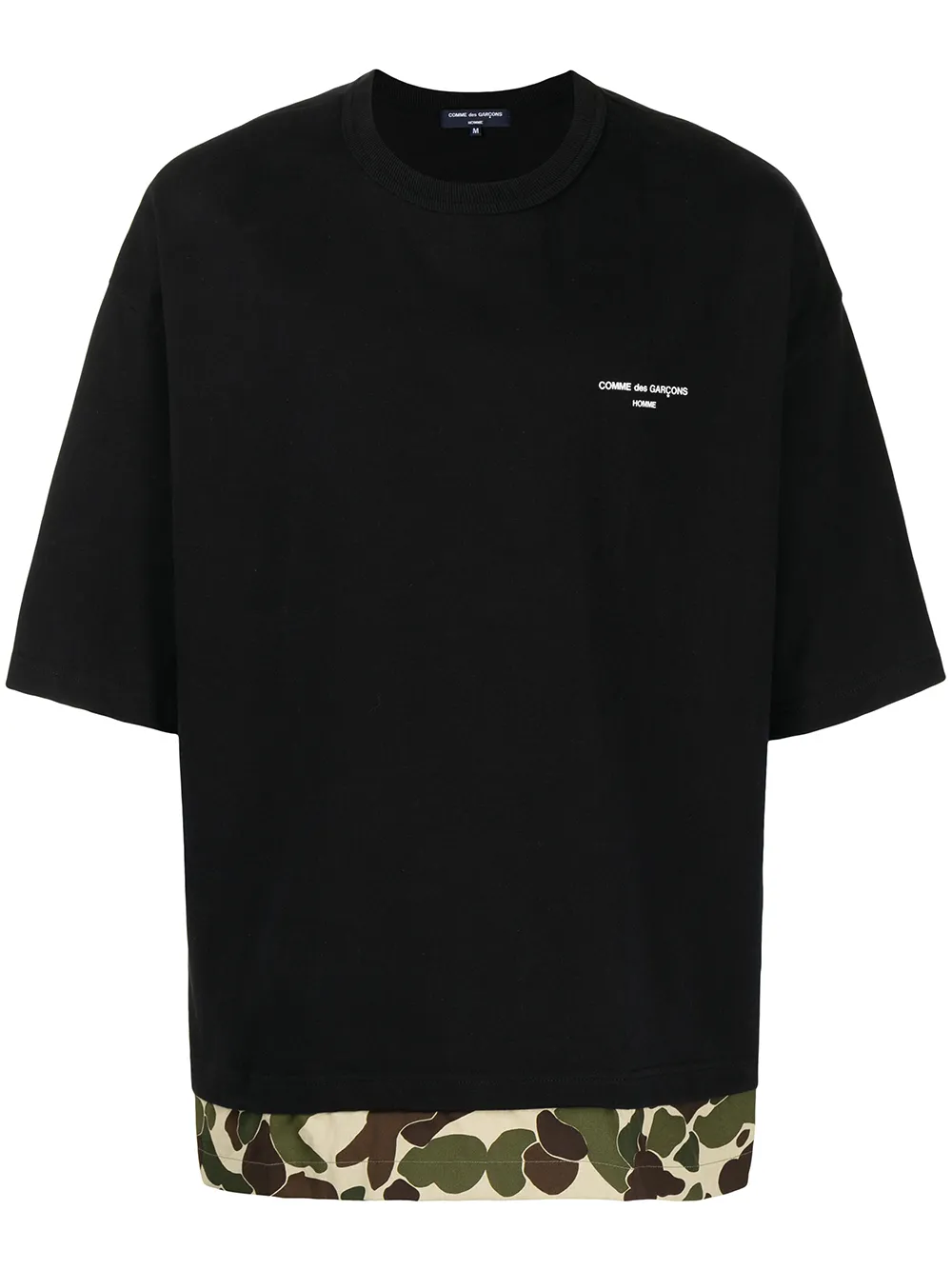 

Comme Des Garçons Homme playera con estampado militar - Negro