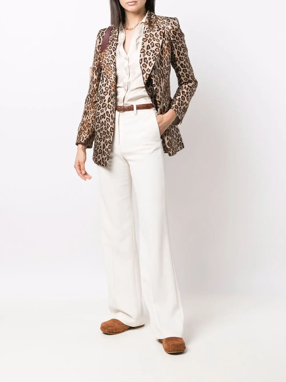 Alberto Biani Blazer met dubbele rij knopen - Bruin