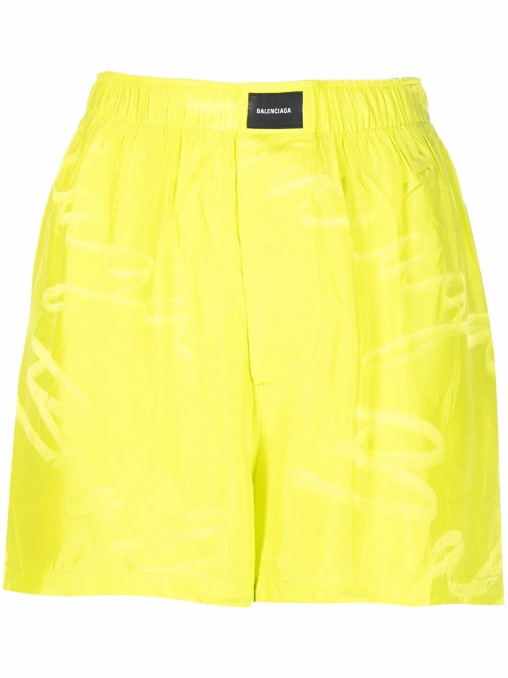 

Balenciaga shorts de tiro alto con parche del logo - Rosado