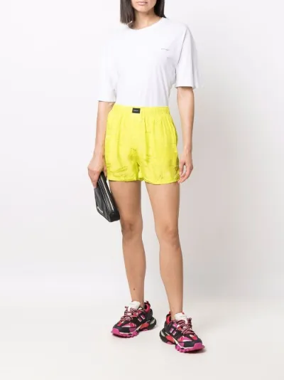 logo-patch high-waisted shorts 