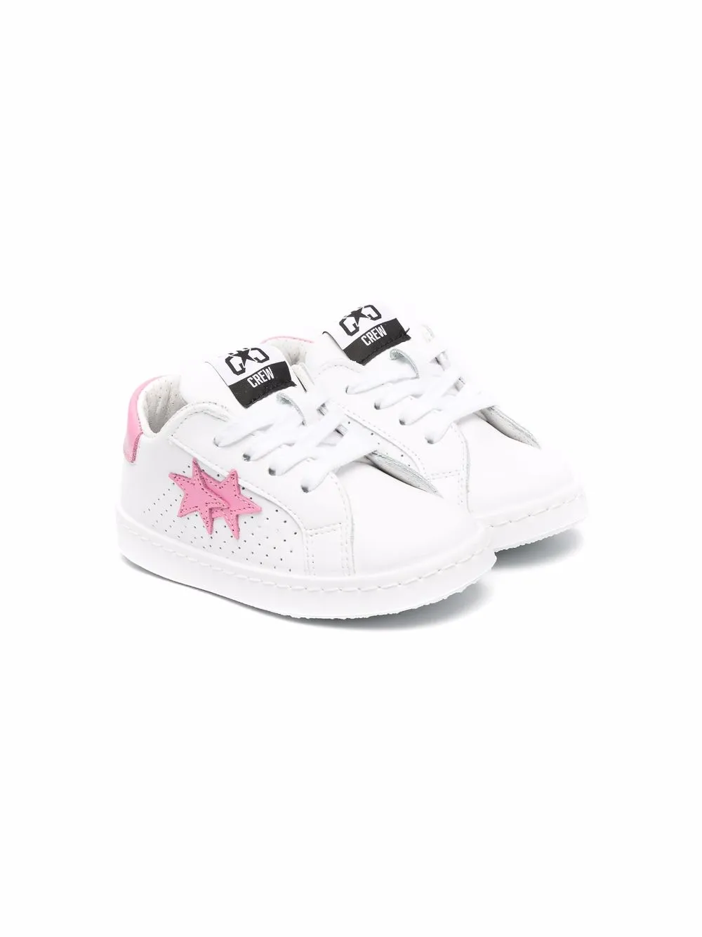 

2 Star Kids tenis bajos con parche de estrella - Blanco