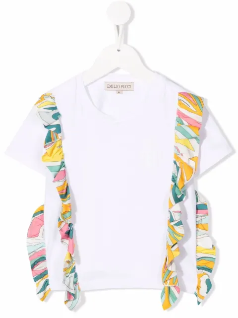 PUCCI Junior ruffled-detail cotton T-shirt