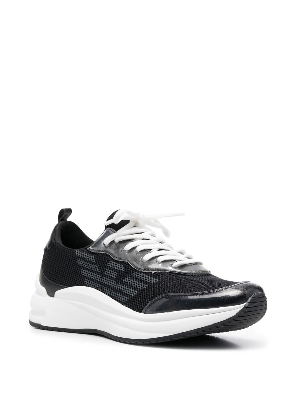Shop Emporio Armani Transparent-detail Low-top Sneakers In Black