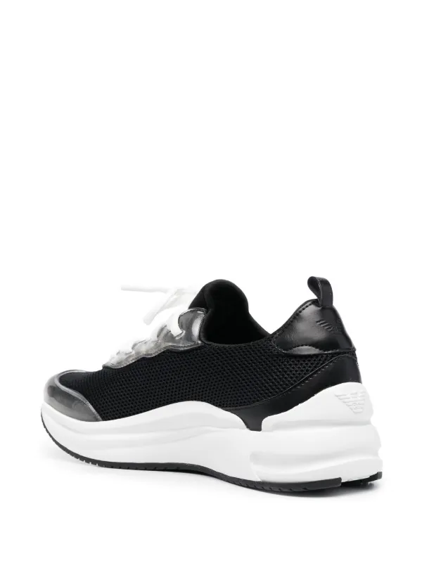 Emporio Armani transparent-detail low-top Sneakers | Black | FARFETCH