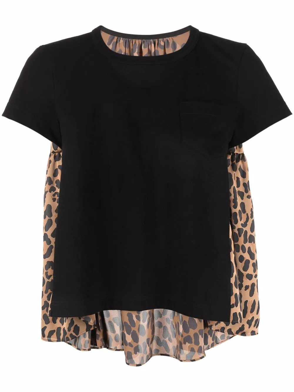 

sacai playera con estampado de leopardo - Negro