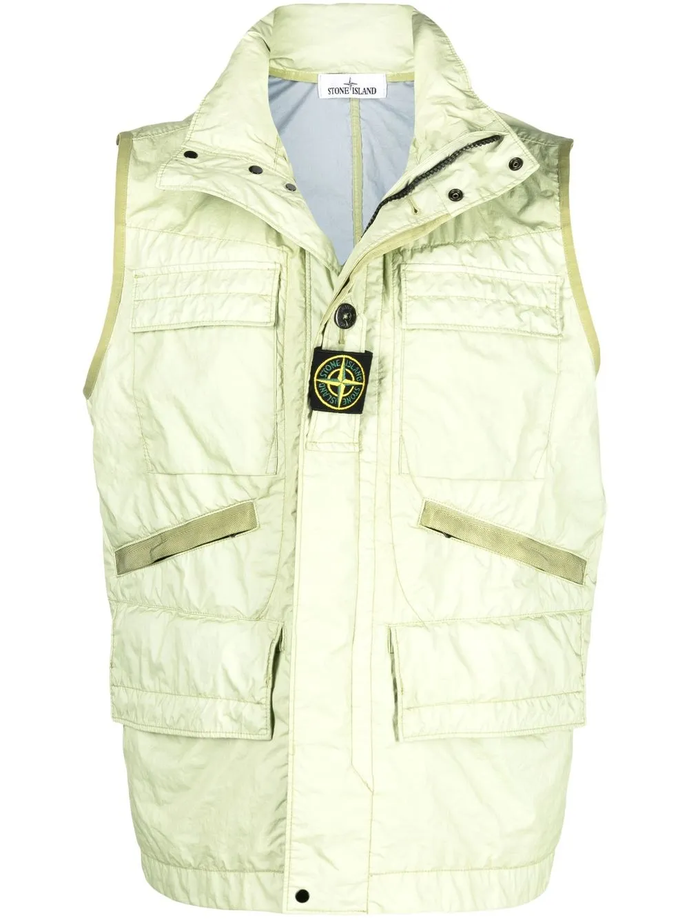 

Stone Island chaleco con parche del logo y efecto arrugado - Verde