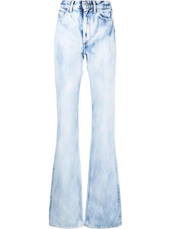 Alessandra Rich Flared Bleached Jeans 