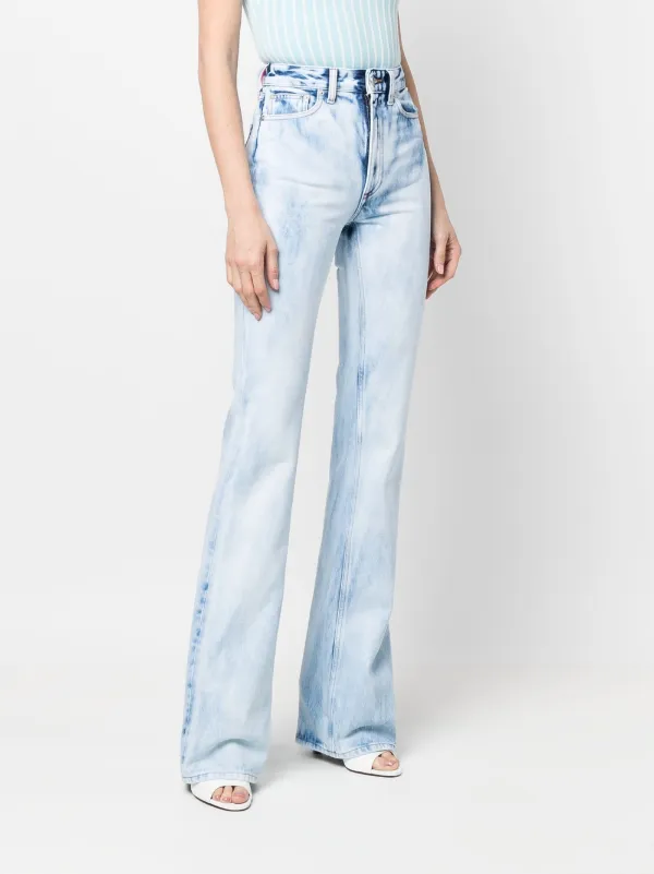 Alessandra Rich Flared Bleached Jeans 