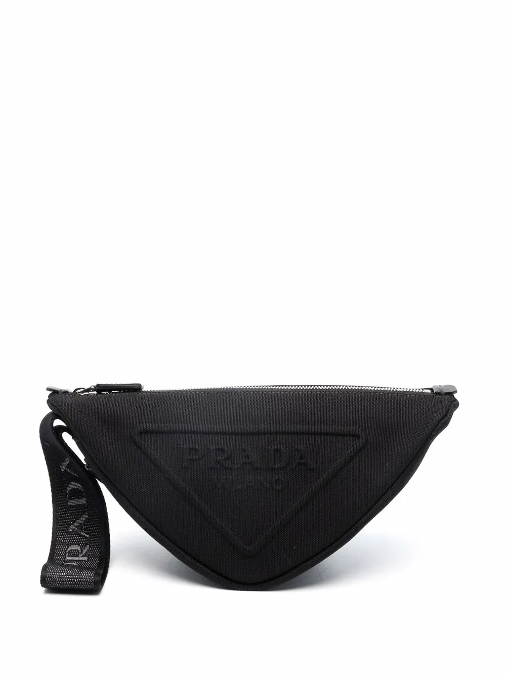 Triangle logo-embossed bag