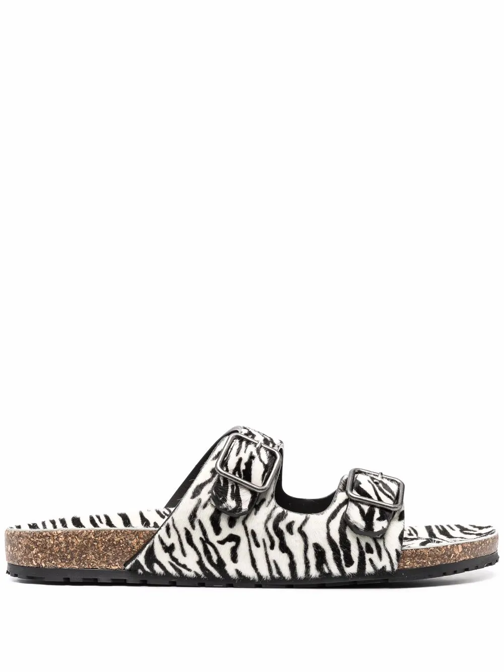 

Saint Laurent sandalias con estampado de cebra - Blanco