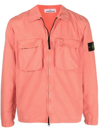 Salmon stone island clearance overshirt