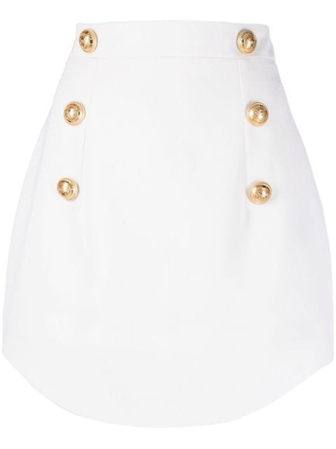 Balmain embossed-button design skirt