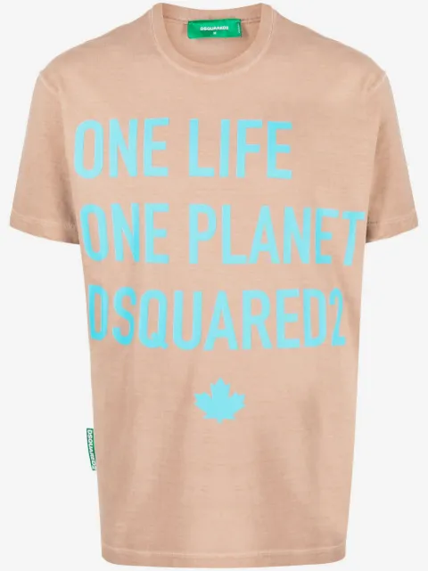 DSQUARED2 playera con eslogan estampado