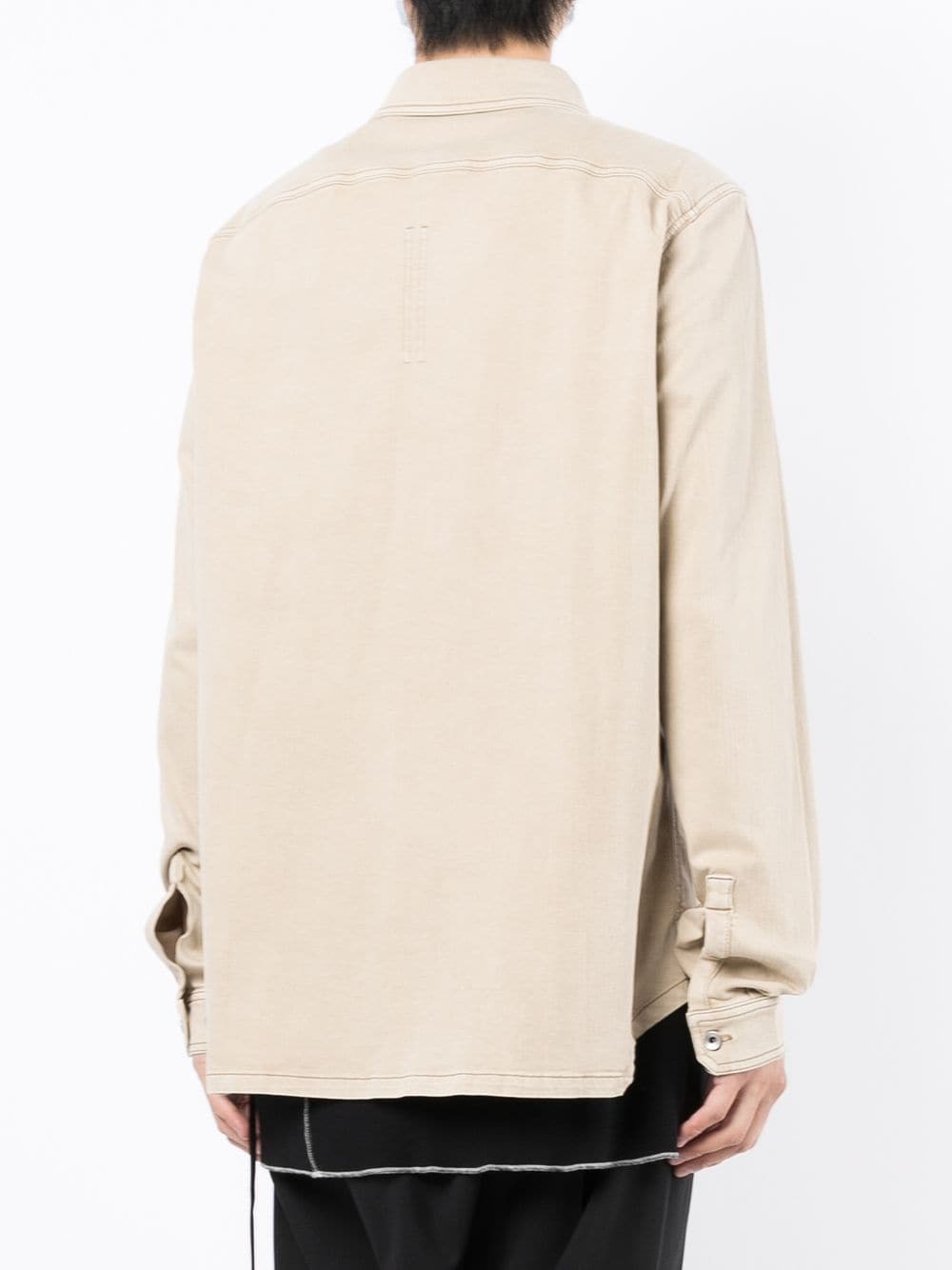 Shop Rick Owens Drkshdw Long-sleeve Shirt Jacket In Brown