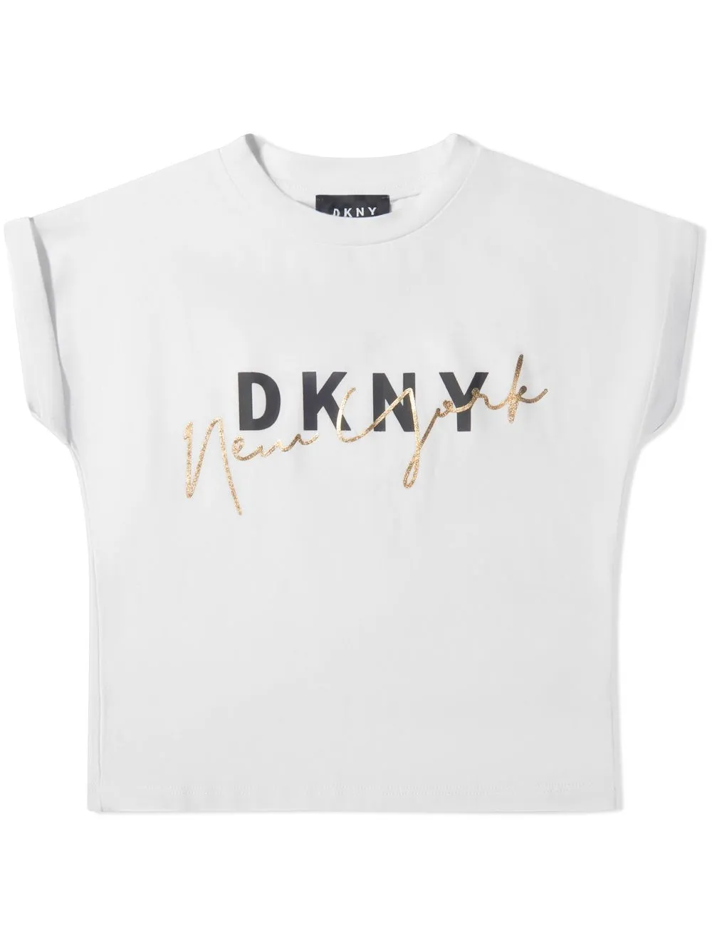 

Dkny Kids playera New York con logo curvo - Blanco