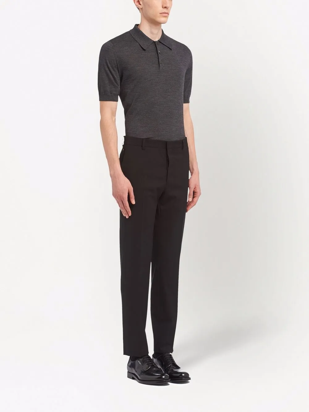  Prada Wool Tailored Trousers - Black 