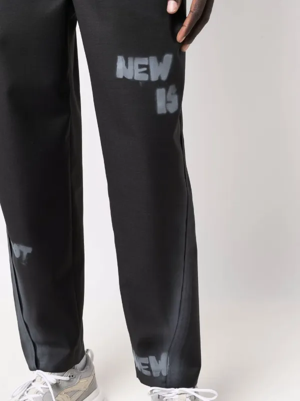 Ader Error Slogan Print straight-leg Trousers | Black | FARFETCH