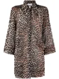 GANNI leopard-print shirt - Brown