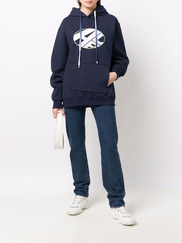 Ader Error embroidered-logo Pullover Hoodie - Farfetch