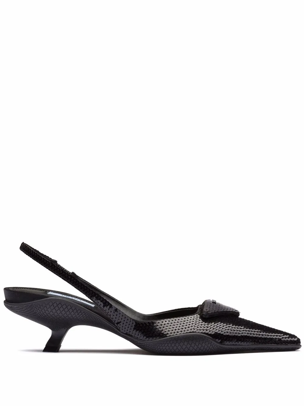 sequin-embellished slingback pumps