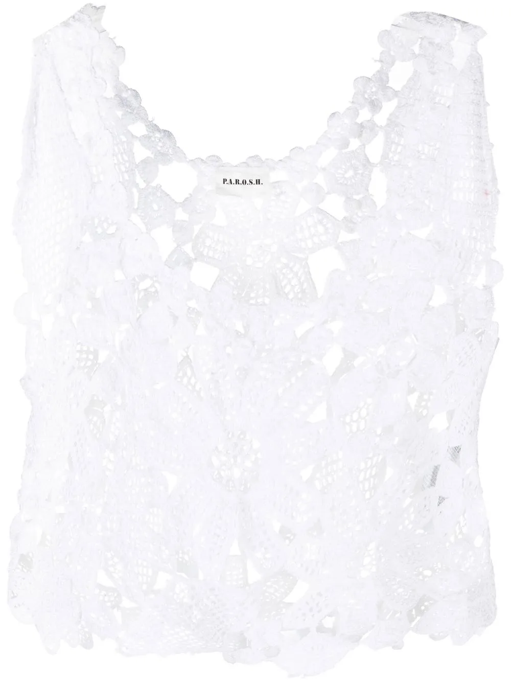 

P.A.R.O.S.H. crochet cropped top - White