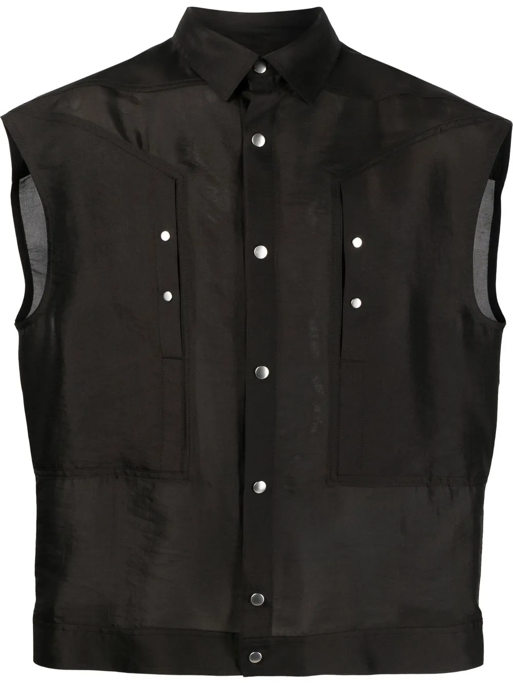 

Rick Owens camisa sin mangas con botones - Negro